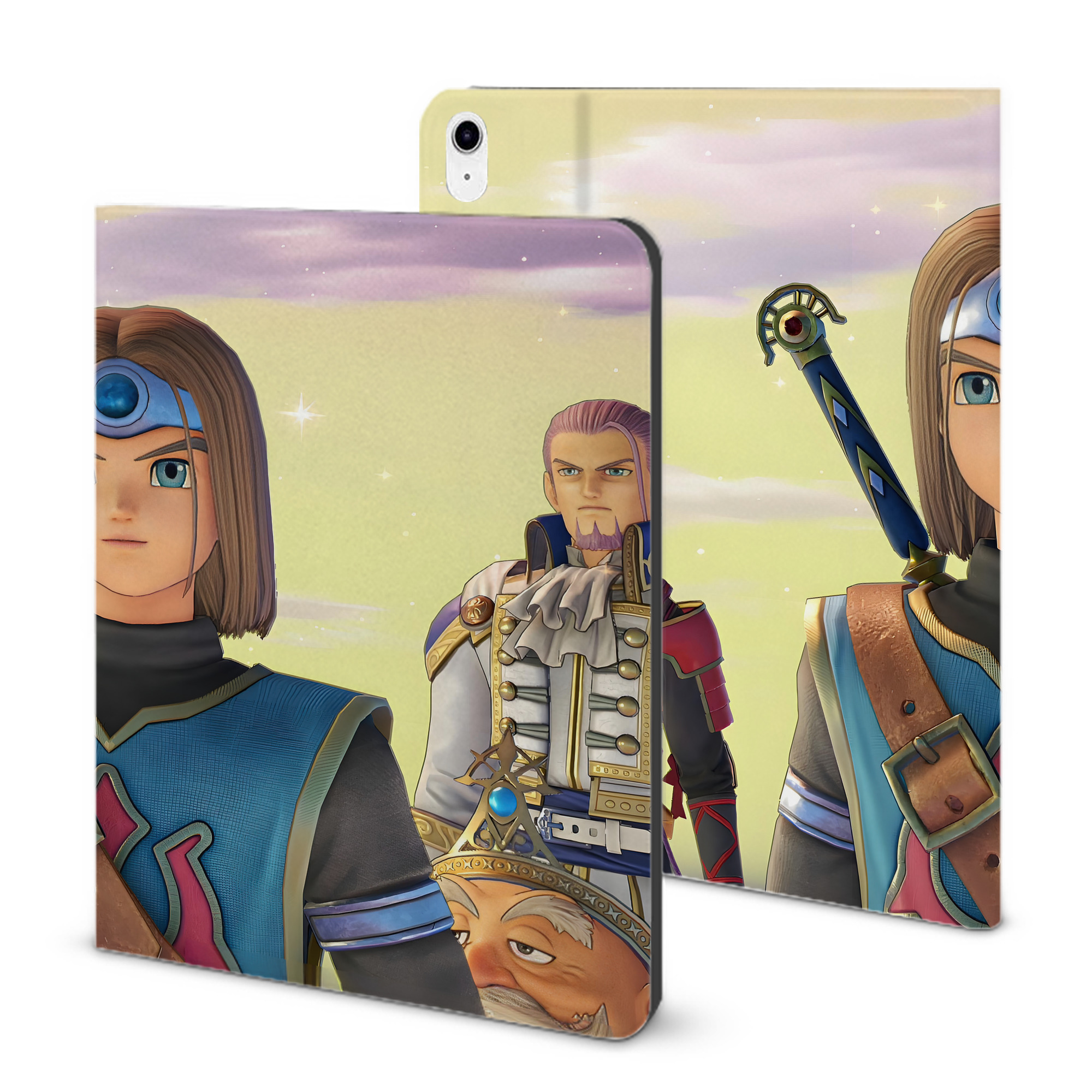 （画像用） ドラゴンクエスト Doragon Kuesuto Dragon Quest IPad ケース ブック型 PUレザー TPU 耐衝撃 軽量 薄型 ペン収納なし 全面保護 IPad 各モデル対応